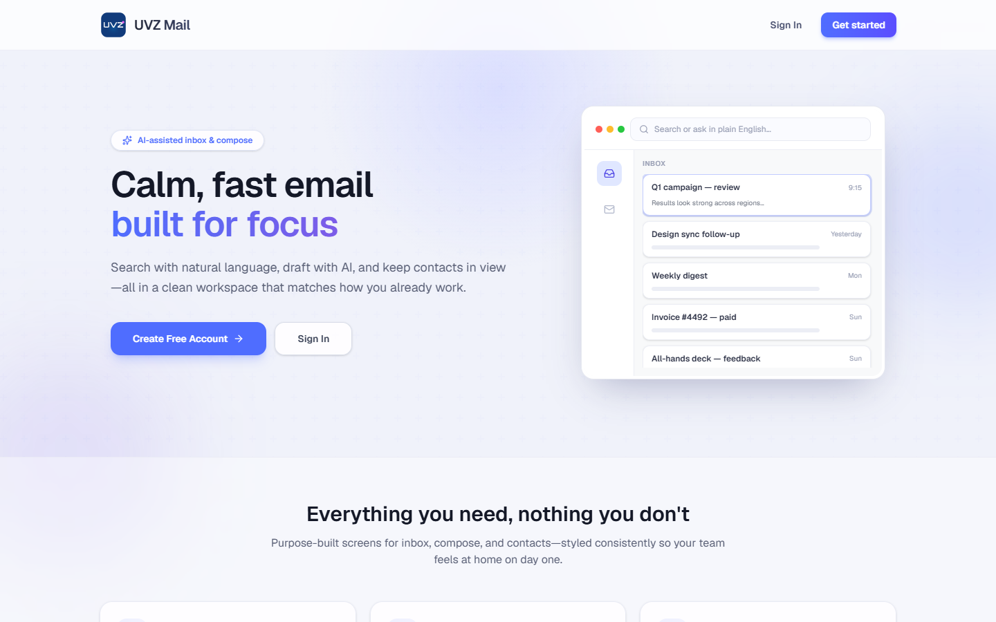 UVZ Mail, uvzmail.com